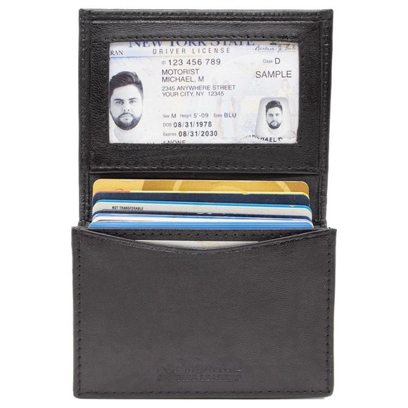 Genuine Leather Men's Card Case, Card Holder with RFID Blocking - Picture 2 of 10